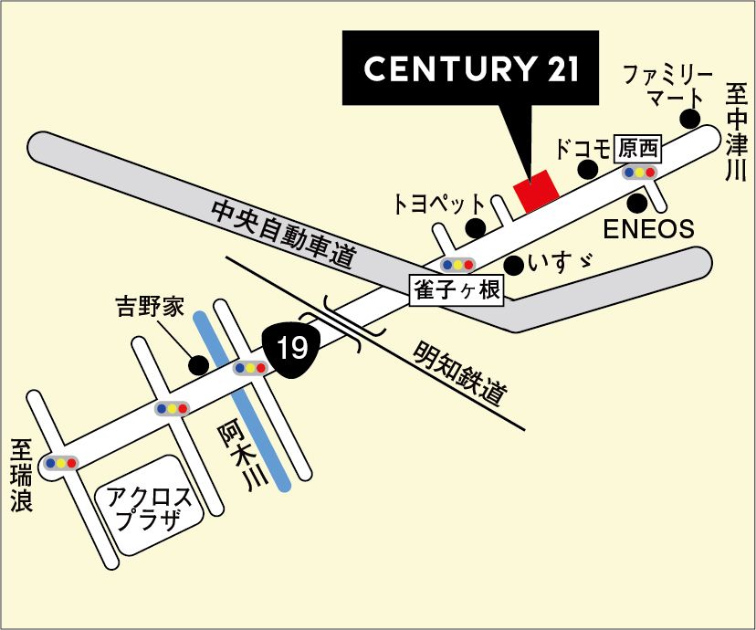 恵那市のセンチュリー21Mt.ファイブ　店舗地図